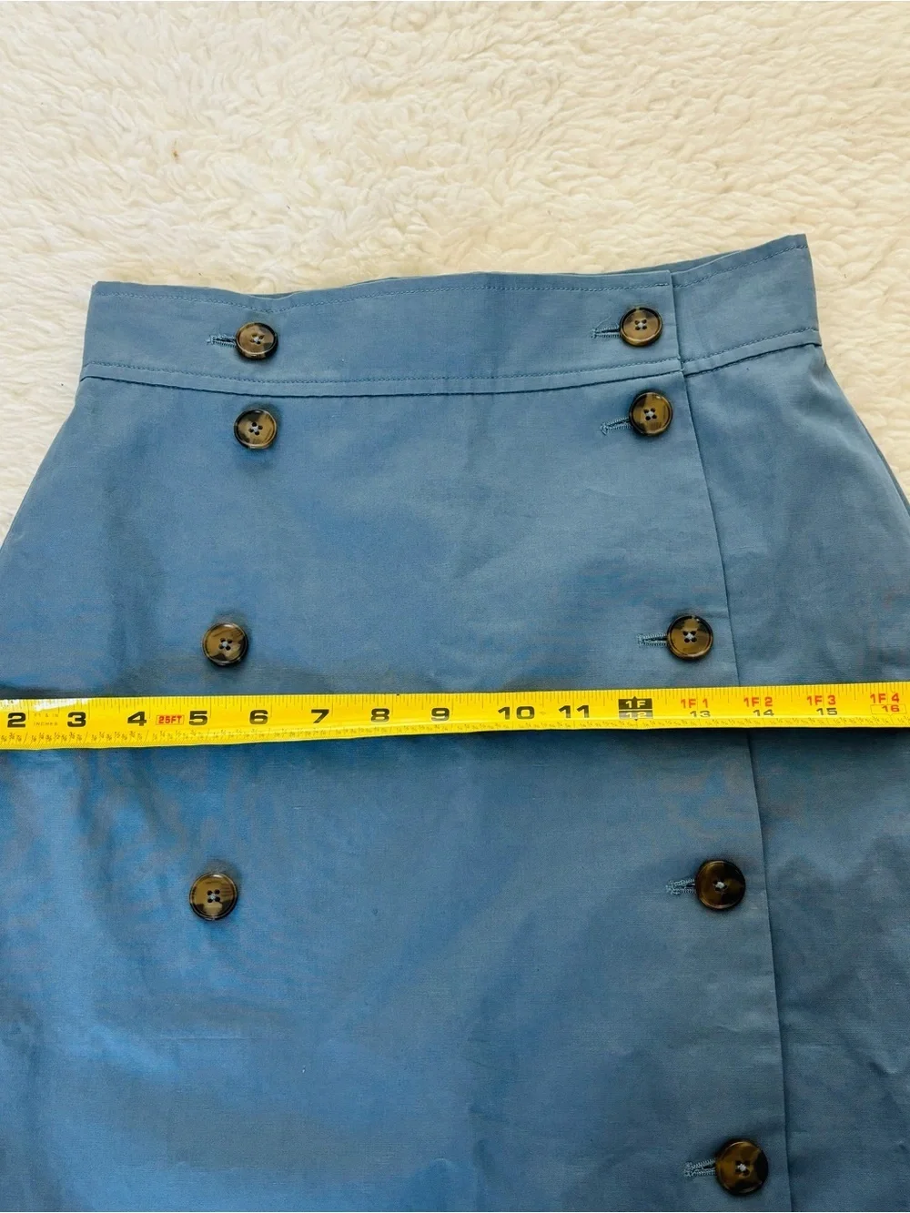 Paul Smith Overlaps Classic Blue Button-Front Skirt size EU 40